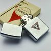 Bật Lửa Zippo Cổ Đồng Khối Mạ Chrome Phay Xước Khắc Ăn Mòn Phủ Sơn Năm 1970 Đời 4 Vạch Thẳng ZC288