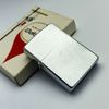 Bật Lửa Zippo Cổ Đồng Khối Mạ Chrome Phay Xước Trơn 2 Mặt Năm 1977 Đời 5 Vạch Sắc ZC289