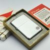 Bật Lửa Zippo Cổ Đồng Khối Mạ Chrome Phay Xước Trơn 2 Mặt Năm 1968 Đời 6 Vạch Thẳng ZC290