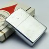 Bật Lửa Zippo Cổ Đồng Khối Mạ Chrome Phay Xước Trơn 2 Mặt Năm 1968 Đời 6 Vạch Thẳng ZC290
