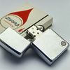 Bật Lửa Zippo Cổ Đồng Khối Mạ Chrome Phay Xước Trơn 2 Mặt Năm 1968 Đời 6 Vạch Thẳng ZC290