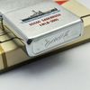 Bật Lửa Zippo Cổ Đồng Khối Mạ Chrome Phay Xước Khắc Ăn Mòn Phủ Sơn Tầu Chiến Hiếm Gặp Năm 1972 Đời 2 Vạch Thẳng ZC296
