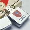 Bật Lửa Zippo Cổ Đồng Khối Mạ Chrome Phay Xước Khắc Ăn Mòn Phủ Sơn Năm 1978 Đời 4 Vạch Sắc ZC297