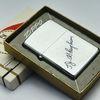 Bật Lửa Zippo Cổ Đồng Khối Mạ Chrome Phay Xước Khắc Ăn Mòn Phủ Sơn Chữ Ký Hiếm Gặp Năm 1968 Đời 6 Vạch Thẳng ZC298