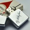 Bật Lửa Zippo Cổ Đồng Khối Mạ Chrome Phay Xước Khắc Ăn Mòn Phủ Sơn Chữ Ký Hiếm Gặp Năm 1968 Đời 6 Vạch Thẳng ZC298
