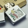 Bật Lửa Zippo Cổ Đồng Khối Mạ Chrome Phay Xước Khắc Ăn Mòn Phủ Sơn Golf Hiếm Gặp Năm 1980 Đời 2 Vạch Sắc ZC299