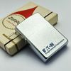 Bật Lửa Zippo Cổ Đồng Khối Mạ Chrome Phay Xước Khắc Ăn Mòn Phủ Sơn Năm 1973 Đời 1 Vạch Thẳng ZC304