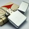 Bật Lửa Zippo Cổ Đồng Khối Mạ Chrome Phay Xước Khắc Ăn Mòn Phủ Sơn Năm 1973 Đời 1 Vạch Thẳng ZC304