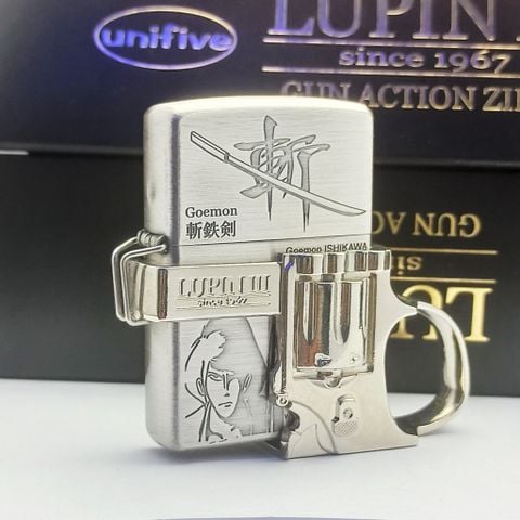 Bộ Bật Lửa Zippo Lupin Đế Súng Bản Limited Hiếm Gặp Đời XVI La Mã Sản Xuất Năm 2000 ZS87