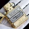 BẬT LỬA ZIPPO 10 ỐP MỘC ĐÁY MẠ VÀNG ZL243