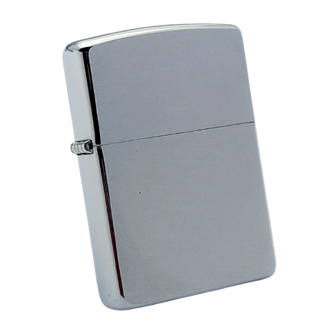 Bật Lửa Zippo Cổ Đồng Khối Mạ Chrome Phay Xước Trơn Hiếm Gặp Năm 1973 Đời 1 Vạch Sắc ZC332