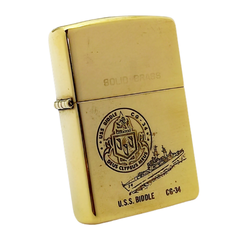 Bật Lửa Zippo Đồng Khối Solid Brass Chu Niên 1932 - 1989 Khắc Ăn Mòn Chủ Đề Tầu Chiến Hiếm Gặp ZQH153