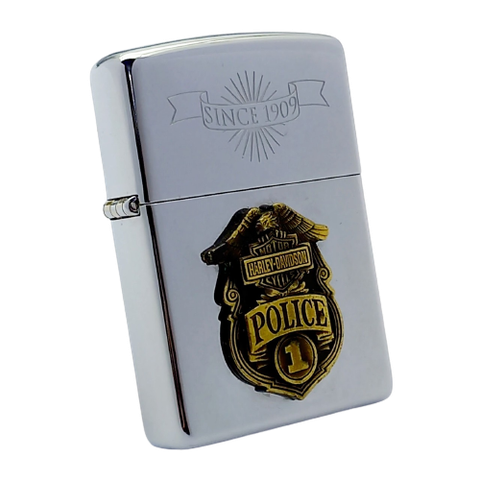 Bật Lửa Zippo Chủ Đề Harley - Davidson Police Cảnh Sát Cực Kỳ Hiếm Gặp Đời IX La Mã Năm 1993 ZQH154