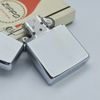 Bật Lửa Zippo Cổ Đồng Khối Mạ Chrome Phay Xước Trơn 2 Mặt Năm 1968 Đời 6 Vạch Thẳng ZC312