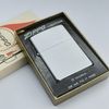 Bật Lửa Zippo Cổ Đồng Khối Mạ Chrome Phay Xước Trơn 2 Mặt Năm 1968 Đời 6 Vạch Thẳng ZC312