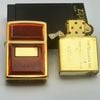 Bật Lửa Zippo Gold Plated Ốp Hổ Phách Hiếm Gặp Đời IV La Mã Năm 1988 ZL608