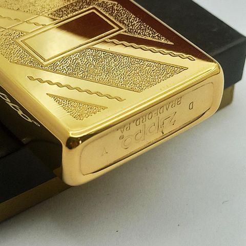 Bật Lửa Zippo Gold Plated Vân Xéo Hiếm Gặp Đời V La Mã Năm 1989 ZL610