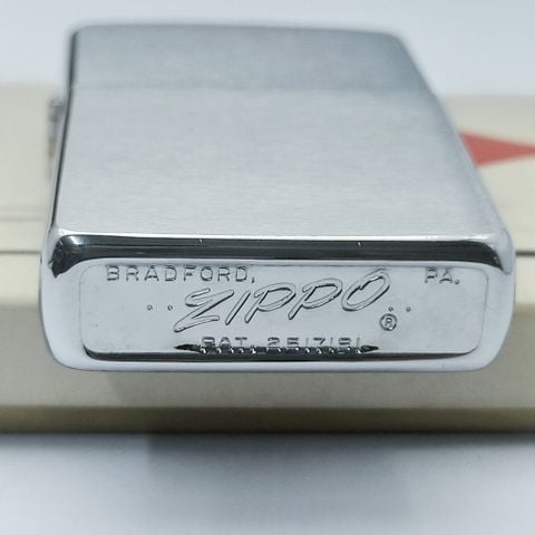 Bật Lửa Zippo Cổ Đồng Khối Mạ Chrome Phay Xước Trơn Hiếm Gặp Năm 1962 Đời 4 Chấm ZC337