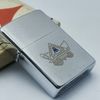 Bật Lửa Zippo Cổ Đồng Khối Mạ Chrome Phay Xước Chủ Đề Ăn Mòn Phủ Sơn Hiếm Gặp Năm 1978 Đời 4 Vạch Sắc ZC340