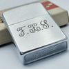 Bật Lửa Zippo Cổ Đồng Khối Mạ Chrome Phay Xước Chủ Đề Ăn Mòn Phủ Sơn Hiếm Gặp Năm 1971 Đời 3 Vạch Thẳng ZC352