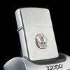 Bật Lửa Zippo Cổ Đồng Khối Mạ Chrome Phay Xước Emblem Chiến Binh Hiếm Gặp Năm 1968 Đời 6 Vạch Thẳng ZC320