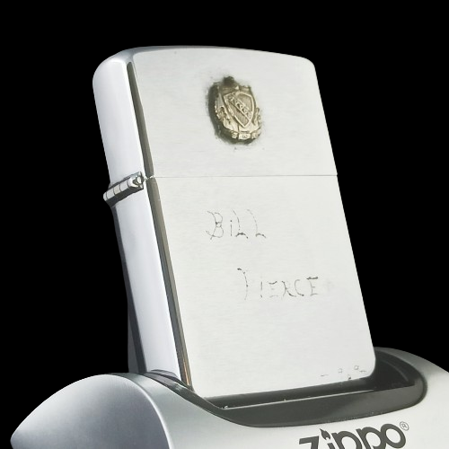 Bật Lửa Zippo Cổ Đồng Khối Mạ Chrome Phay Xước Chủ Cũ Khắc Tay Kỷ Niệm Năm 1969 Đời 5 Vạch Thẳng ZC349