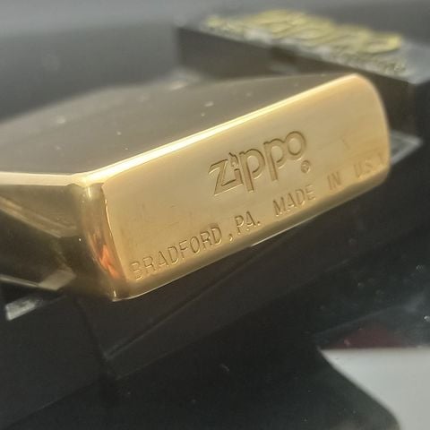 Bật Lửa Zippo Đồng Khối Solid Brass Trơn Bóng 2 Mặt Đời X La Mã Năm 1994 ZL623