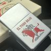 Bật Lửa Zippo Cổ Đồng Khối Mạ Chrome Phay Xước Chủ Đề Ăn Mòn Phủ Sơn Hiếm Gặp Năm 1969 Đời 5 Vạch Thẳng ZC353