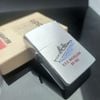 Bật Lửa Zippo Cổ Đồng Khối Mạ Chrome Phay Xước Chủ Đề Ăn Mòn Phủ Sơn Tầu Chiến 2 Mặt Hiếm Gặp Năm 1980 Đời 2 Vạch Sắc ZC357