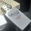 Bật Lửa Zippo Slim Cổ Đồng Khối Mạ Chrome Bóng Chủ Đề Ăn Mòn Phủ Sơn Tầu Chiến 2 Mặt Hiếm Gặp Năm 1983 Đời 7 Vạch Huyền ZC364
