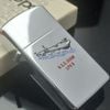 Bật Lửa Zippo Slim Cổ Đồng Khối Mạ Chrome Bóng Chủ Đề Ăn Mòn Phủ Sơn Tầu Chiến 2 Mặt Hiếm Gặp Năm 1983 Đời 7 Vạch Huyền ZC364
