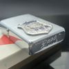 Bật Lửa Zippo Cổ Đồng Khối Mạ Chrome Phay Xước Chủ Đề Emblem Police Cực Hiếm Gặp Năm 1966 Đời 8 Vạch Thẳng ZC367