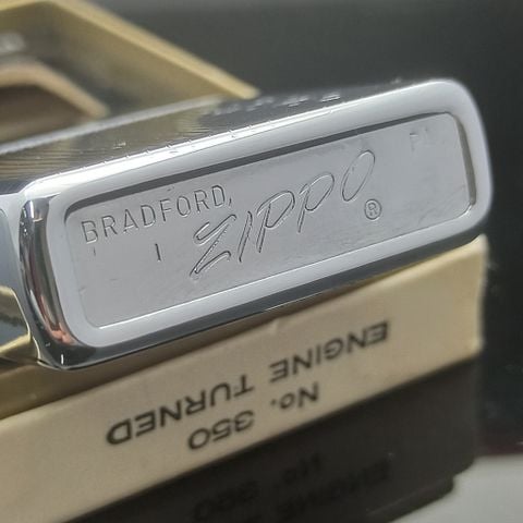 Bật Lửa Zippo Cổ Đồng Khối Mạ Chrome Bóng Sọc Dưa Huyền Thoại Hiếm Gặp, Đời 1 Vạch Thẳng Năm 1973 ZC371