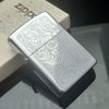 Bật Lửa Zippo Cổ Đồng Khối Mạ Chrome Venetian Hoa Văn Cổ Điển Năm 1982 Đời 8 Vạch Huyền ZC375