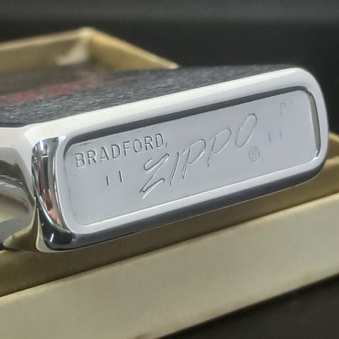 Bật Lửa Zippo Cổ Đồng Khối Mạ Chrome Phay Xước Chủ Đề Ăn Mòn Phủ Sơn Hiếm Gặp Năm 1970 Đời 4 Vạch Thẳng ZC380