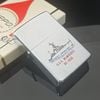 Bật Lửa Zippo Cổ Đồng Khối Mạ Chrome Bóng Chủ Đề Ăn Mòn Phủ Sơn Tầu Chiến 2 Mặt Hiếm Gặp Năm 1972 Đời 2 Vạch Thẳng ZC381