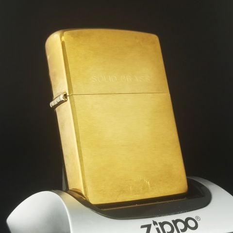 Bật Lửa Zippo Đồng Khối Solid Brass Trơn Phay Xước 2 Mặt Đời XIV La Mã Năm 1998 ZL624