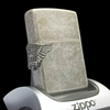 Bật Lửa Zippo Đồng Khối Mạ Bạc Antique Sliver Chủ Đề emblem Camel Hiếm Gặp Năm 1995 Đời XI La Mã ZL570