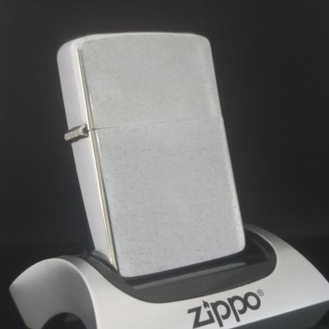 Bật Lửa Zippo Cổ Đồng Khối Mạ Chrome Trơn Phay Xước Trơn 2 Mặt Đã Qua Sử Dụng Đời 7 Chấm Năm 1959 ZCU87