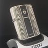 Bật Lửa Zippo Armor Mạ Bạc Vân Sóng Men Đen Vân Đá Rất Hiếm Năm 2007 ZQHU84