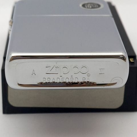 Bật Lửa Zippo Cổ Đồng Khối Mạ Chrome Trơn Bóng Năm 1979 Đời 3 Vạch Sắc ZC382