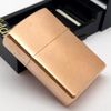 Bật Lửa Zippo Đồng Khối Mạ Vàng Hồng Hiếm Gặp Trơn Phay Xước 2 Mặt Đời XIV Năm 1998 ZQH164