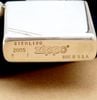 BẬT LỬA ZIPPO BẠC KHỐI STERLING BẢN CHẶT GÓC TRƠN BÓNG SX NĂM 2005 ZB86