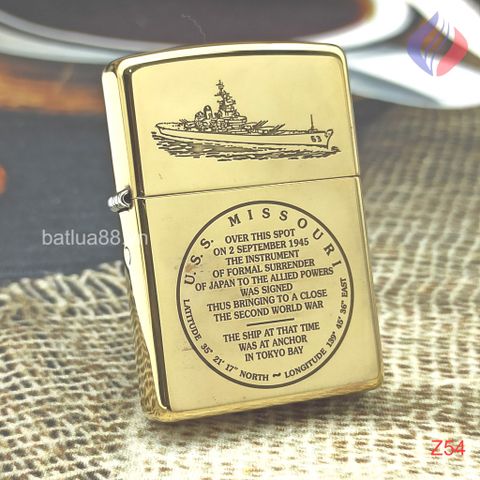 BẬT LỬA ZIPPO BRASS TẦU CHIẾN NĂM 2014 Z54