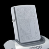 Bật Lửa Zippo Đồng Khối Mạ Chrome Hoa Văn Venetian Năm 1990 Đời VI La Mã ZL653