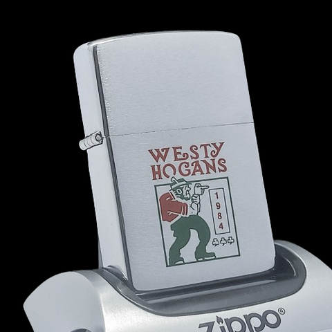 Bật Lửa Zippo Cổ Đồng Khối Mạ Chrome Phay Xước Chủ Đề Ăn Mòn Phủ Sơn Hiếm Gặp Năm 1983 Đời 7 Vạch Huyền ZC396
