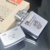 Bật Lửa Zippo Cổ Đồng Khối Mạ Chrome Phay Xước Chủ Đề Ăn Mòn Phủ Sơn Hiếm Gặp Năm 1978 Đời 4 Vạch Sắc ZC385