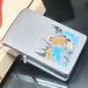 Bật Lửa Zippo Cổ Đồng Khối Mạ Chrome Phay Xước Chủ Đề Ăn Mòn Phủ Sơn Hiếm Gặp Năm 1977 Đời 5 Vạch Sắc ZC392
