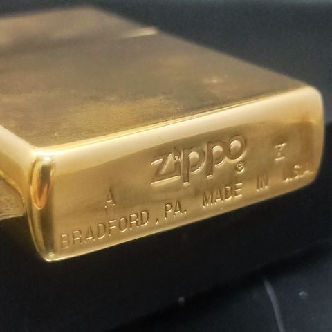 Bật Lửa Zippo Đồng Khối Solid Brass Trơn Năm 1994 Đời X La Mã ZL648