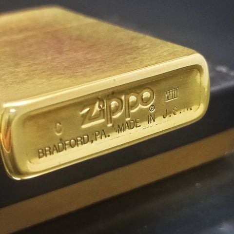 Bật Lửa Zippo Đồng Khối Marlboro Longhorns Đầu Bò Đời VIII La Mã Năm 1992 Hiếm Gặp ZQH167